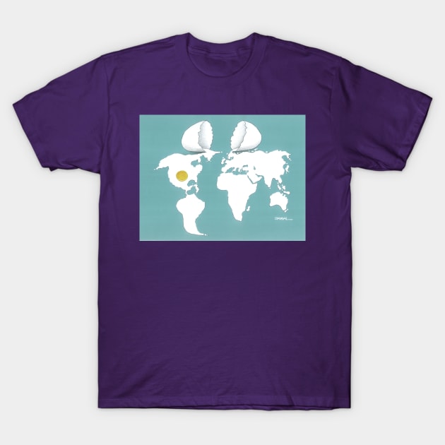 World and Egg T-Shirt by BAYSAL